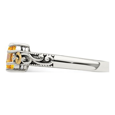 Sterling Silver & 14K Gold Diamond Mother's Ring Semi-Mount – view 4