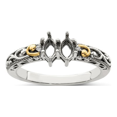 Sterling Silver & 14K Gold Diamond Mother's Ring – view 8