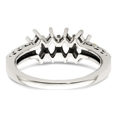 Sterling Silver & 14K Gold Diamond Mother's Ring Semi-Mount – view 6