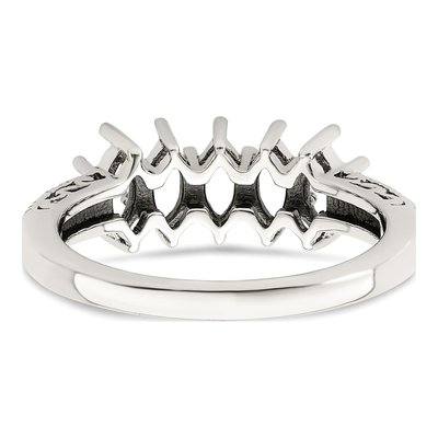 Sterling Silver & 14K Gold Diamond 5-Stone Mother's Ring Semi-Mount – view 6