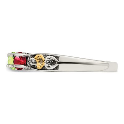 Sterling Silver & 14K Gold Diamond Mother's Ring – view 4