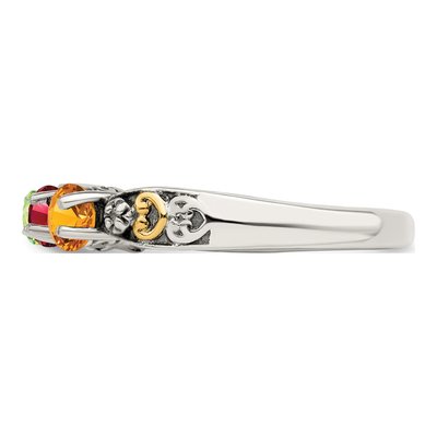 Sterling Silver & 14K Gold Diamond Mother's Ring Semi-Mount – view 4