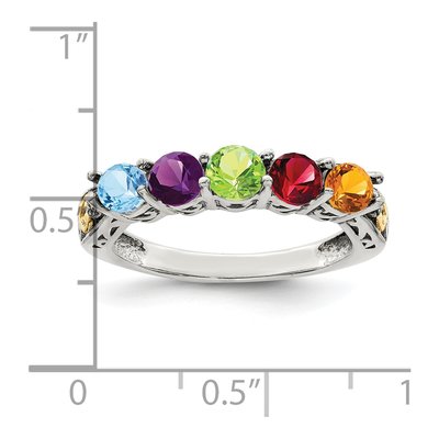 Sterling Silver & 14K Gold Diamond Mother's Ring Semi-Mount – view 7