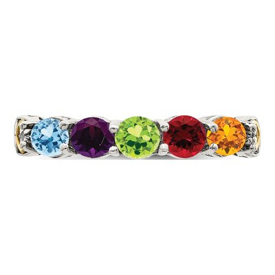 Sterling Silver & 14K Gold Diamond Mother's Ring – view 5