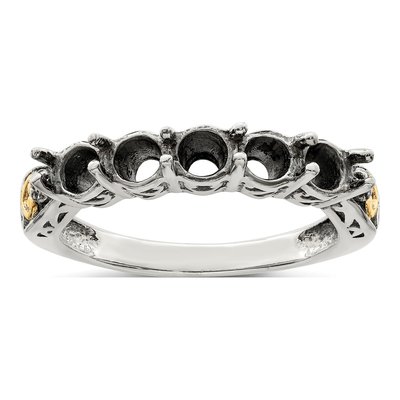 Sterling Silver & 14K Gold Diamond Mother's Ring – view 8