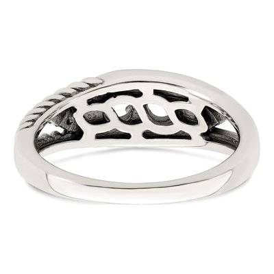 Sterling Silver & 14K Gold Diamond Antiqued Mother's Ring – view 6