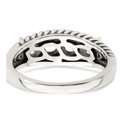 Sterling Silver & 14K Gold Diamond Antiqued Mother's Ring – view 5