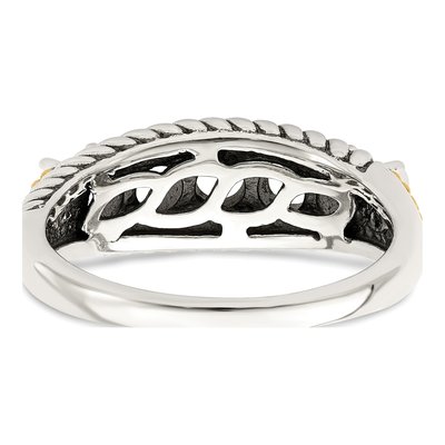 Sterling Silver & 14K Gold Diamond Mother's Ring Semi-Mount – view 6