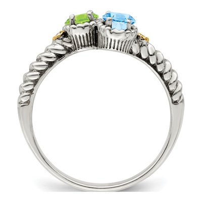 Sterling Silver & 14K Gold Diamond Mother's Ring Semi-Mount – view 3