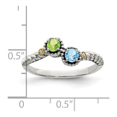 Sterling Silver & 14K Gold Diamond Mother's Ring – view 6