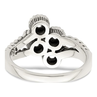 Sterling Silver & 14K Gold Diamond 4-Stone Mother's Ring Semi-Mount – view 6