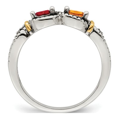 Sterling Silver & 14K Gold Diamond Mother's Ring Semi-Mount – view 3