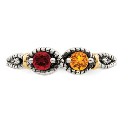 Sterling Silver & 14K Gold Diamond Mother's Ring Semi-Mount – view 5