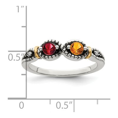 Sterling Silver & 14K Gold Diamond Mother's Ring – view 6