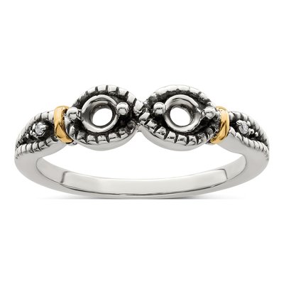 Sterling Silver & 14K Gold Diamond Mother's Ring – view 8