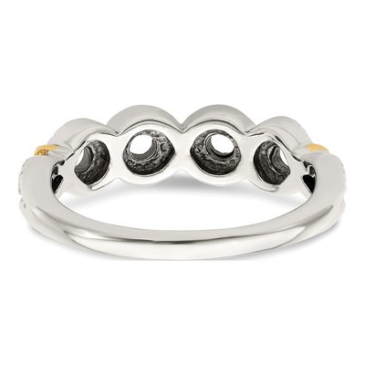 Sterling Silver & 14K Gold Diamond Mother's Ring – view 7