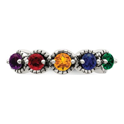 Sterling Silver & 14K Gold Diamond Mother's Ring – view 5