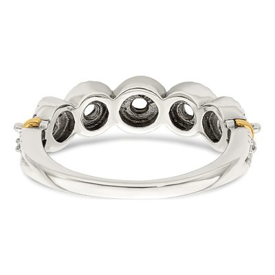 Sterling Silver & 14K Gold Diamond Mother's Ring – view 6