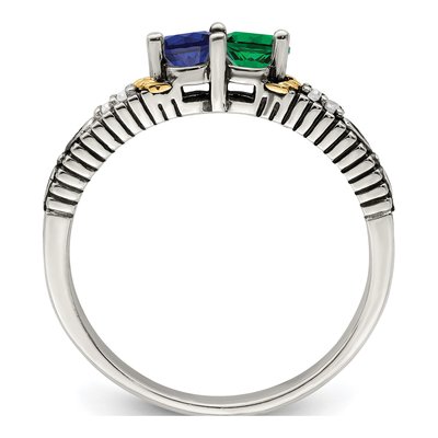 Sterling Silver & 14K Gold Diamond Mother's Ring Semi-Mount – view 3