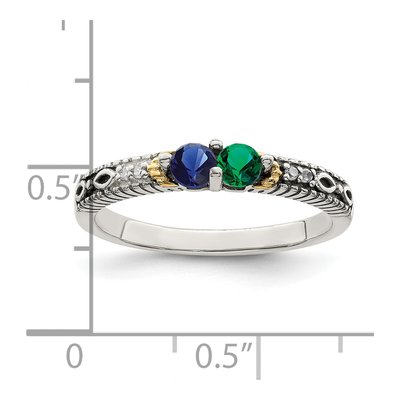 Sterling Silver & 14K Gold Diamond Mother's Ring Semi-Mount – view 7