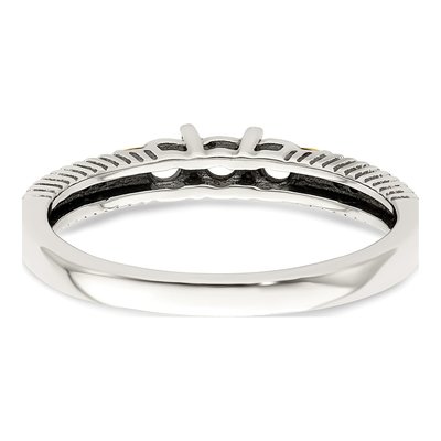Sterling Silver & 14K Gold Diamond Mother's Ring Semi-Mount – view 6