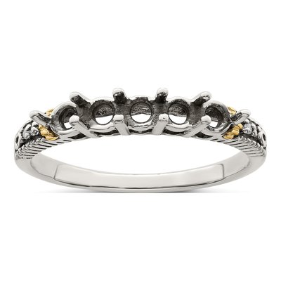 Sterling Silver & 14K Gold Diamond Mother's Ring – view 8