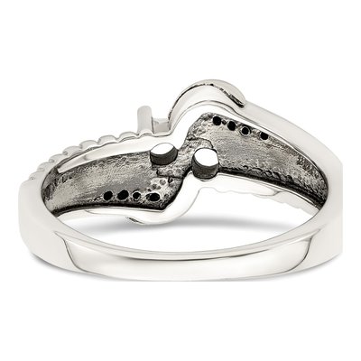 Sterling Silver & 14K Gold Diamond Mother's Ring Semi-Mount – view 6