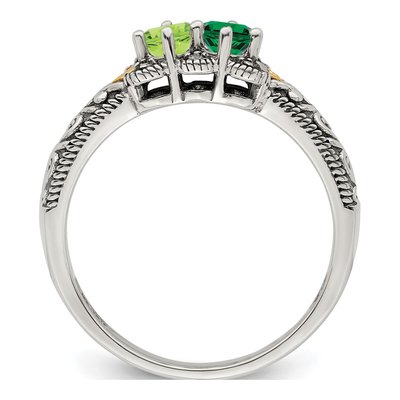 Sterling Silver & 14K Gold Diamond Mother's Ring Semi-Mount – view 3