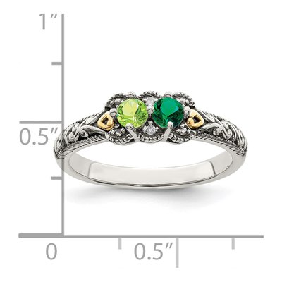 Sterling Silver & 14K Gold Diamond Mother's Ring Semi-Mount – view 6