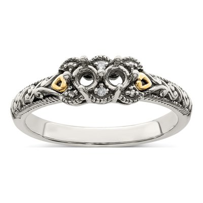 Sterling Silver & 14K Gold Diamond Mother's Ring – view 8