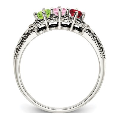 Sterling Silver & 14K Gold Diamond Mother's Ring Semi-Mount – view 3