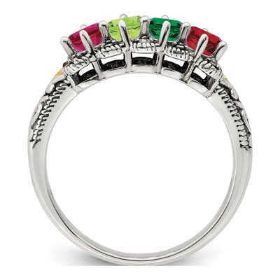 Sterling Silver & 14K Gold Diamond Mother's Ring Semi-Mount – view 3