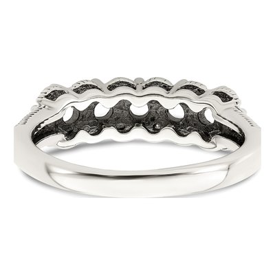 Sterling Silver & 14K Gold Diamond 5-Stone Mother's Ring Semi-Mount – view 6