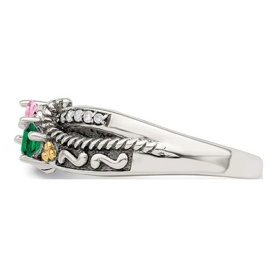 Sterling Silver & 14K Gold 1/20 ct tw Diamond Mother's Ring – view 4