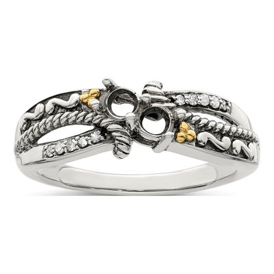 Sterling Silver & 14K Gold 1/20 ct tw Diamond Mother's Ring – view 8