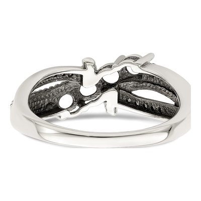 Sterling Silver & 14K Gold Diamond Mother's Ring Semi-Mount – view 6