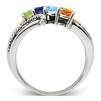 Sterling Silver & 14K Gold 1/20 ct tw Diamond Mother's Ring – view 3