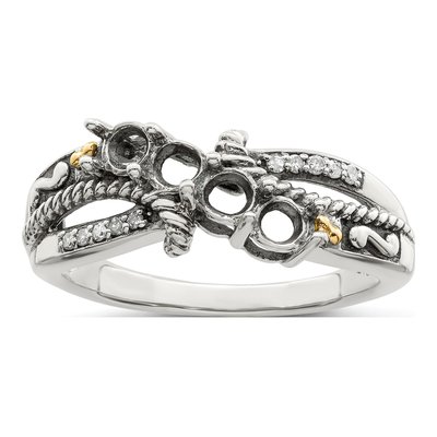 Sterling Silver & 14K Gold 1/20 ct tw Diamond Mother's Ring – view 8