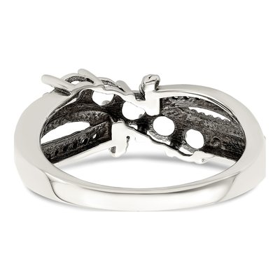 Sterling Silver & 14K Gold Diamond Mother's Ring Semi-Mount – view 6
