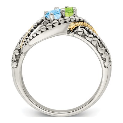 Sterling Silver & 14K Gold Diamond Mother's Ring Semi-Mount – view 3