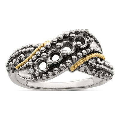 Sterling Silver & 14K Gold Diamond Personalized Mother's Ring – view 7