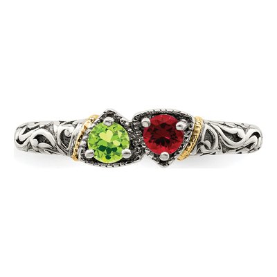Sterling Silver & 14K Gold Mother's Ring Mounting – view 5