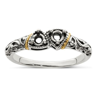 Sterling Silver & 14K Gold Mother's Ring Mounting – view 8
