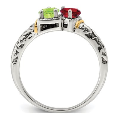 Sterling Silver & 14K Gold Mother's Ring – view 3