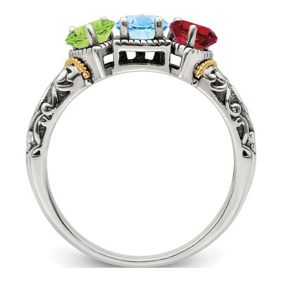 Sterling Silver & 14K Gold Mother's Ring – view 3