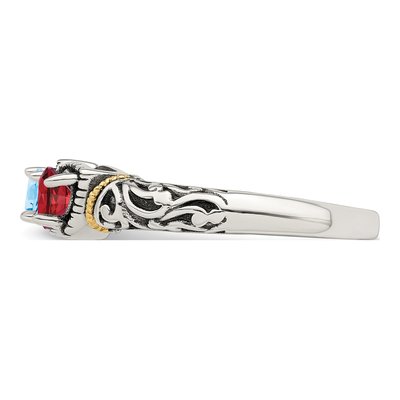 Sterling Silver & 14K Gold Mother's Ring – view 4
