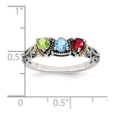 Sterling Silver & 14K Gold Mother's Ring – view 6