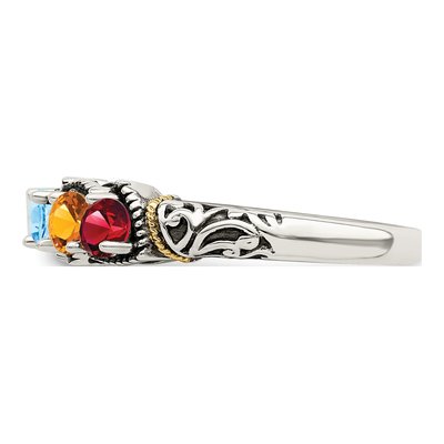 Sterling Silver & 14K Gold Personalized Mother's Ring – view 4