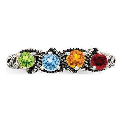 Sterling Silver & 14K Gold Personalized Mother's Ring – view 5