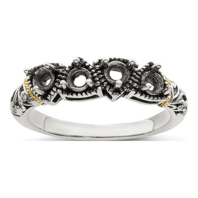 Sterling Silver & 14K Gold Personalized Mother's Ring – view 8